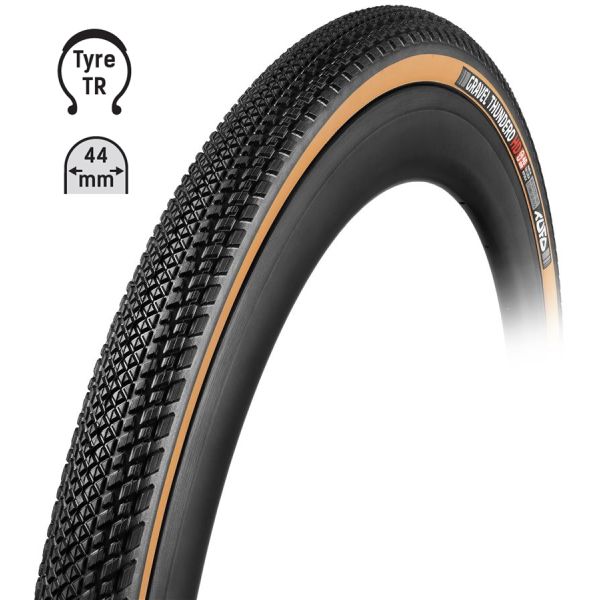 TUFO plášť Gravel THUNDERO HD 700x44C bez. černá/béžová