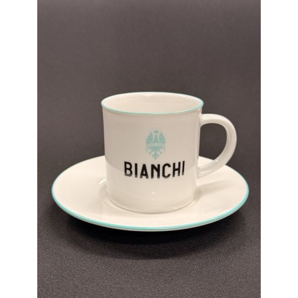 Bianchi espresso hrnek s podšálkem bílý s orlicí